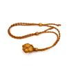 Adjustable Hand-Woven Crystal Stone Necklace with Net Bag Pendant