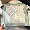 Luxury Floral Square Scarf For Women Elegant Ladies Hijab Neckerchief Shawl Soft Stain Imitation Silk Scarves For Travel Beach