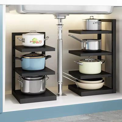 Pot Rack Storage Rack Kitchen Rack Under the Sink Cabinet Multi-layer Adjustable Shelf Countertop Dedicated To Pot Rack