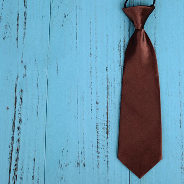 Elastic Silk Tie: Simple, Solid Color, Lazy Man's Design for Kids