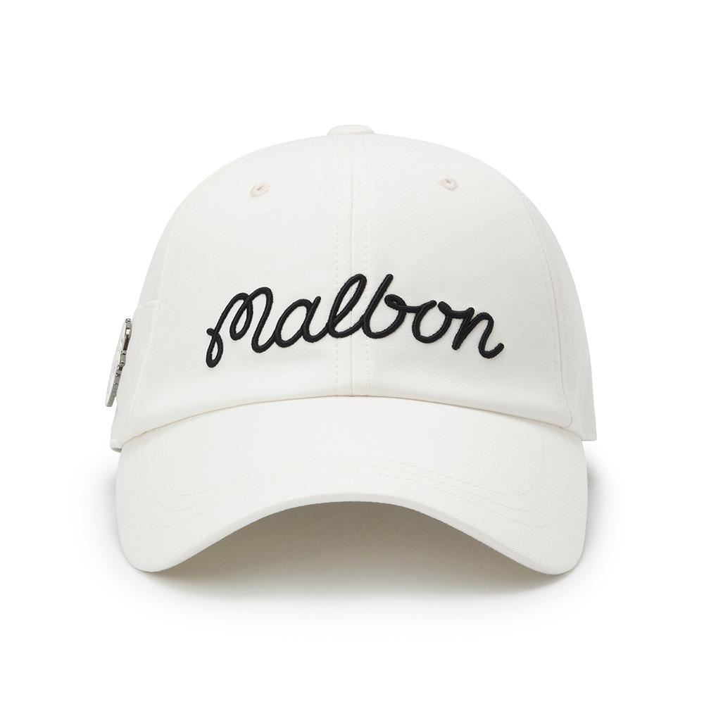 MALBON GOLF New Side Panel Ball Marker Ball Cap Ivory