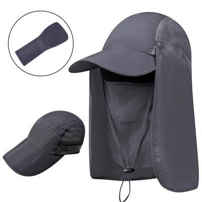 Sun Hat with Neck Flap Face Mask, Foldable Fishing Hat for Men Women Sun Protection Baseball Cap