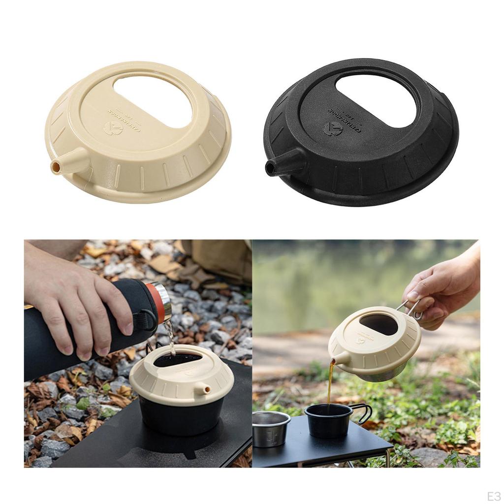 Silicone Lid for Camping Bowl Lightweight Reusable Tableware Utensil Pot Beige