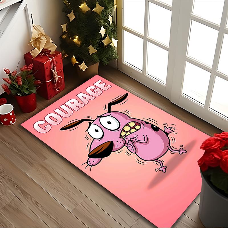 Courage the Cowardly Dog Rug Ideal for Reading Room, Multi-purpose Office Chair Sofa Carpet, Anti-slip Printed Home Area Rug