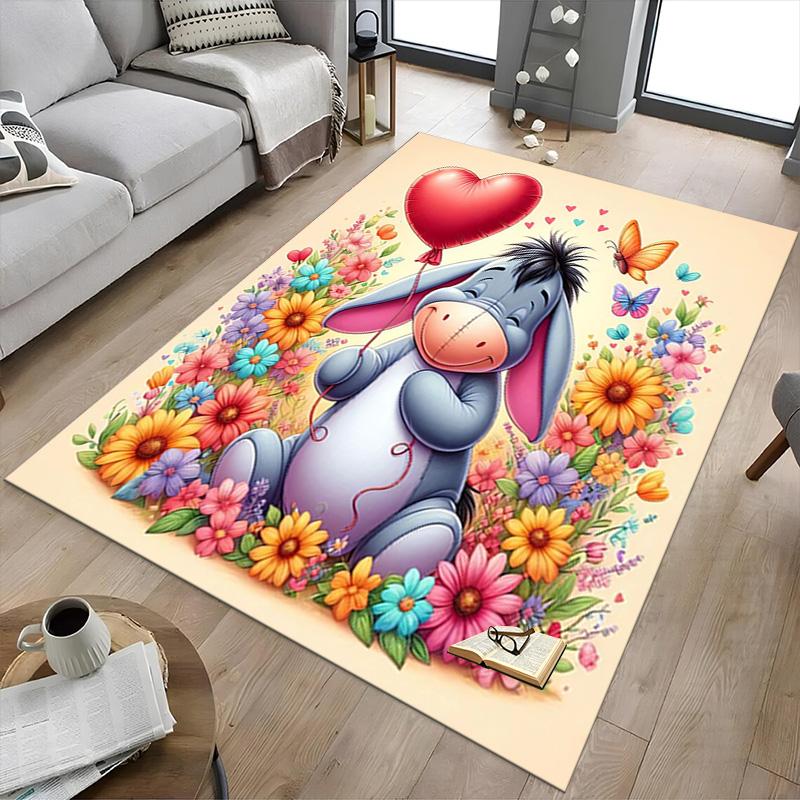 Eeyore'S Heartfelt Balloon Journey Carpet For Playroom Bedroom Living Room Sofa Home Decorkids Game Area Rug Nonslip Floor Mat