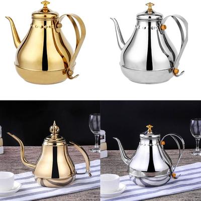 Paslanmaz Çelik Uzun Ağızlı Demlik Süzgeç Filtreli Kahve Kettle Çay Kahve Aletleri