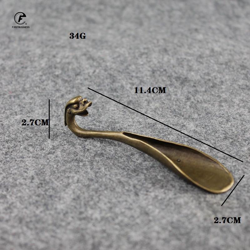 Tea Spoon Copper Luckly Pixiu Manual Exquisite Tea Scoops Teaspoon Teaware Accessories Tea Shovel for Home Teahouse Office