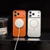 Luxury Large Window Magnetic Official Orange Phone Case For iPhone 17 16 15 14 Plus 13 12 Pro Max Wireless Charging Back Cover