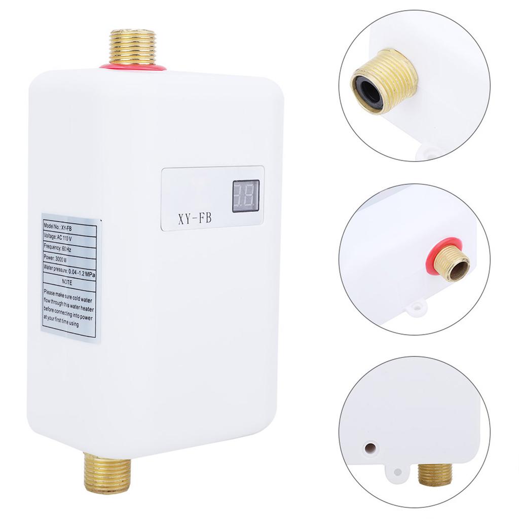 3000W Electric Tankless Instant Hot Water Heater Bathroom Kitchen