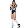- Sexy football baby referee uniform, one-piece costume female referee cheerleading costume, striped cheerleading costume