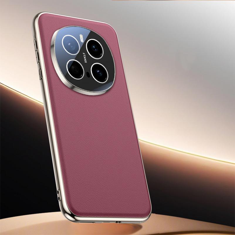 Delicate Skin Texture Plain Leather Lens Fully Wrapped Case For Honor Magic 7 Pro Magic7 Protection Cover