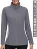 KEFITEVD Lightweight Fleece Jacket with Perfect for and Dark Size Women's Stand-Up Collar, Hiking, Sportswear, Skiing, Golf, More. Gray, L.