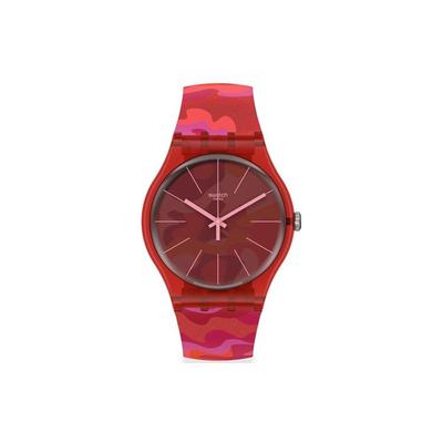 SWATCH Unisex 41mm Red Watch SUOR116 SUOR116