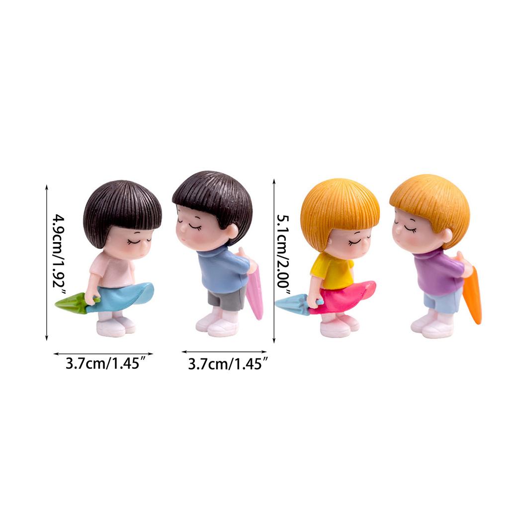 Anime Couples for Car Ornament Model Umbrella Couple Interior Decoration Figures Auto Rearview Mirror Dashboard Ornament