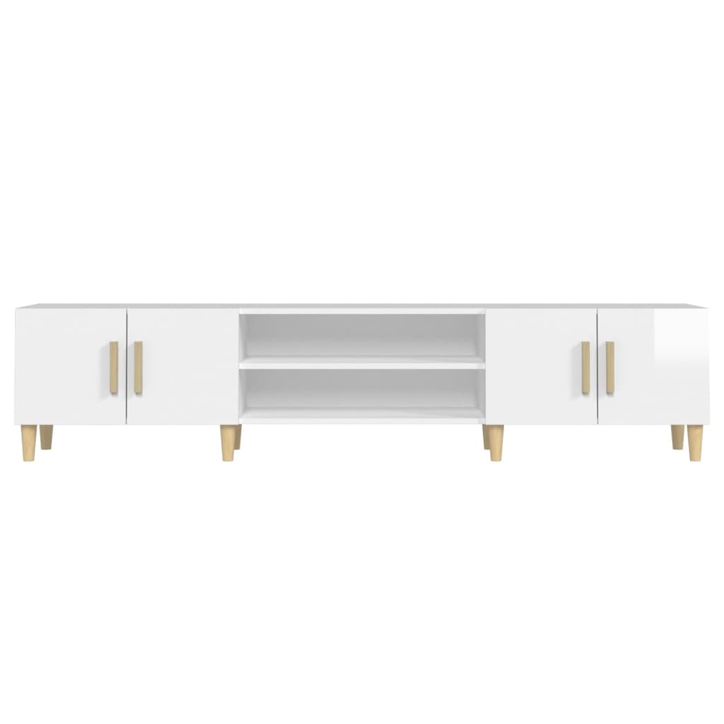 Glossy White TV Cabinet 180 x 31.5 x 40 cm Engineered Wood