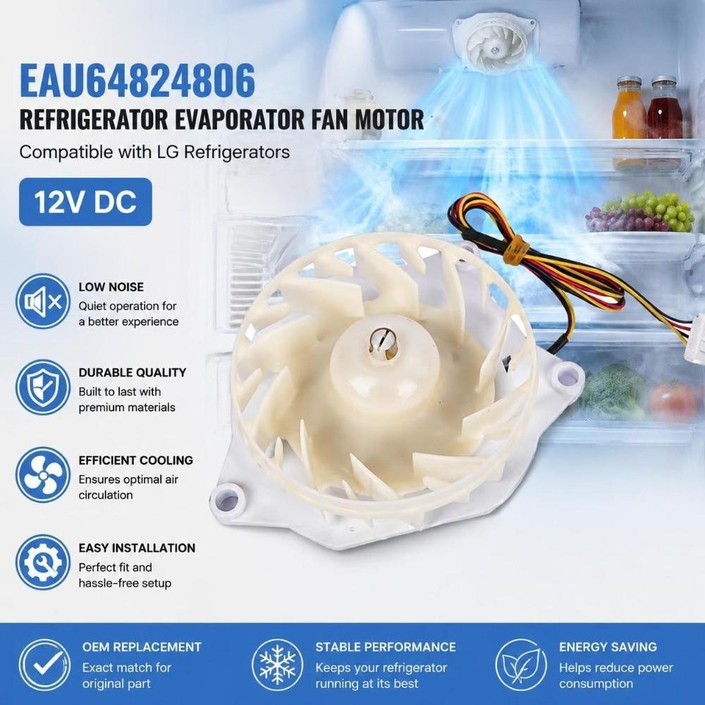 Replacement Refrigerator Evaporator Fan Motor for LG EAU64824806 Refrigerator Cooling System