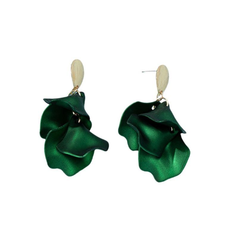 Irregular Petal Tassel Earrings for Women Exaggerated Design Light Luxury Earrings Personalised High Sense Niche Jewelry Gift