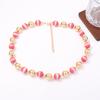 Retro Trend French Atmosphere, Smudged Round Beads, Color Matching, Beaded Necklace, Fashionable and Simple Daily Travel Women