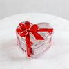 Candy Jar with Lid Glass Heart Shaped Clear Cookie Bowl Candy Storage Container Serving Dish for Snacks Jewelry Red Bow