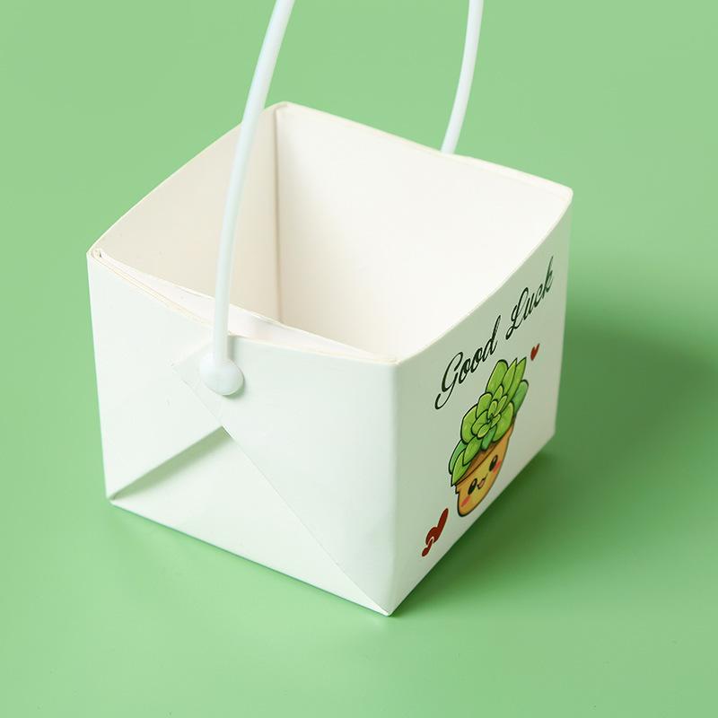 Handmade Waterproof Kraft Paper Succulent Gift Box Pot