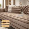 High-Grade Striped Rabbit Plush Sofa Cushion Winter  New Non-Slip Seat Cushion Solid Wood Leather Cover Cross-Border