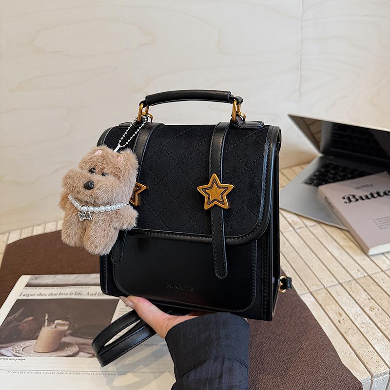 Retro versatile backpack women's niche commuter bag new fashion texture college student small backpack