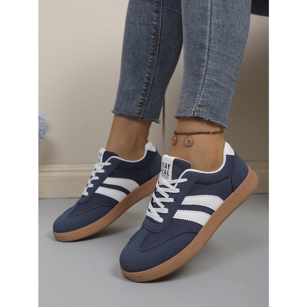 Flat Bottomed German Training Shoes for Women, Plus Size Sports Board Shoes for Spring and Autumn, Fashionable and Casual White Shoes for Women