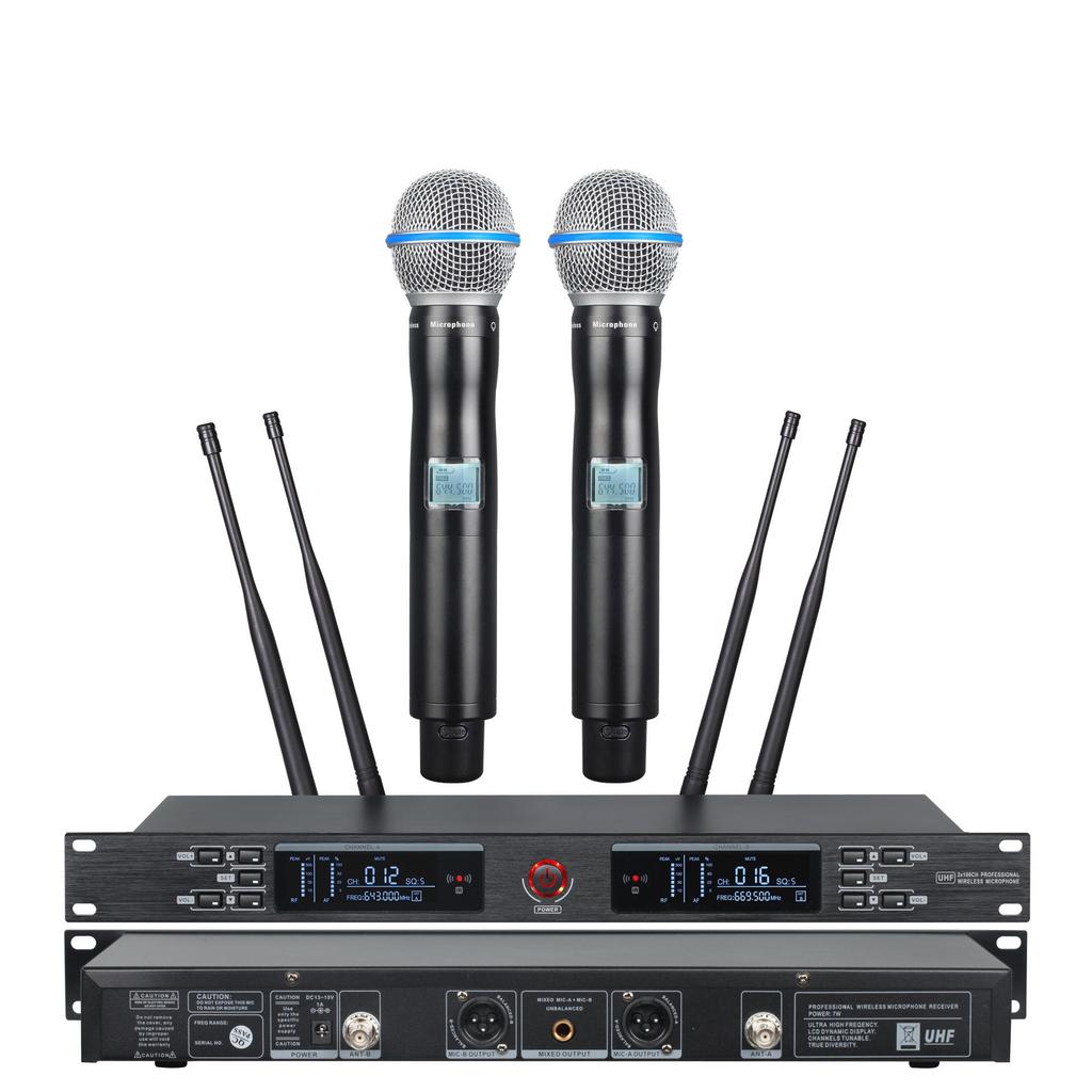 True Diversity One-to-Two Wireless Microphone with Dual Receiver