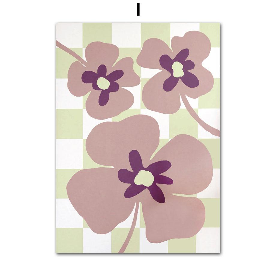 Retro Flowers Vase Leaves Gallery Colorful Funky Poster And Prints Wall Art Canvas Painting Wall Pictures For Living Room Decor