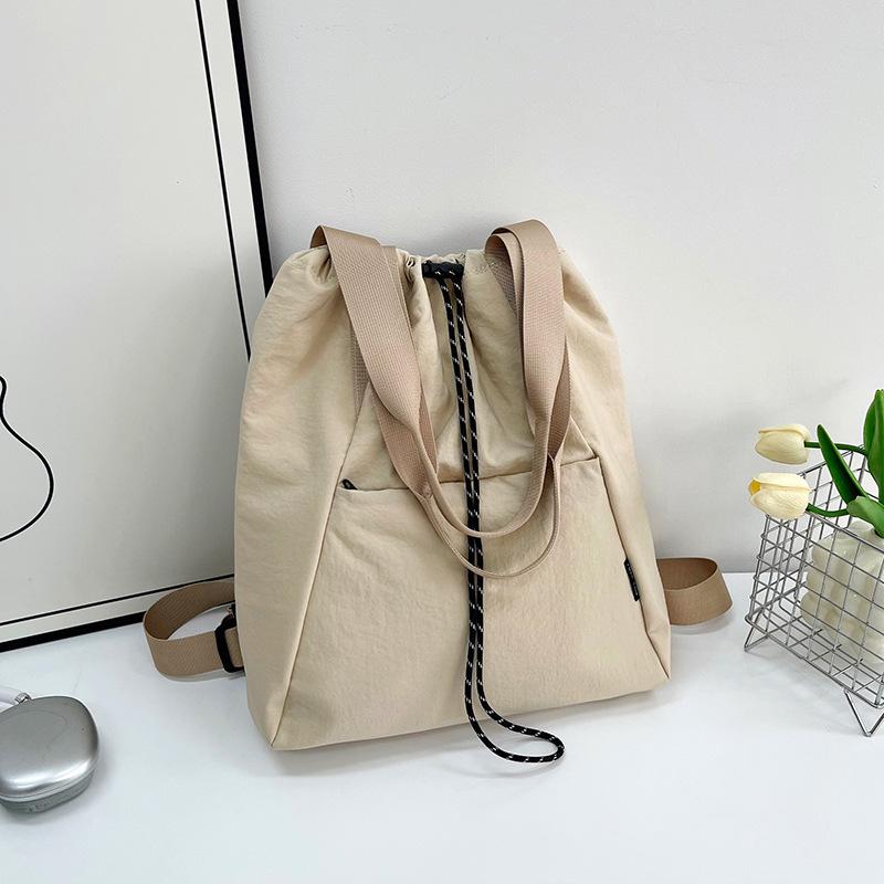 Nylon Tote Bucket Bag New Sports Wind Leisure Backpack Large Capacity Lightweight Travel Shoulder Bag