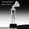 Customized Crystal Trophy for Sports Competition, Creative Metal Gold, Silver, Copper Badminton, High-end Award, Home Decor, 1Pc