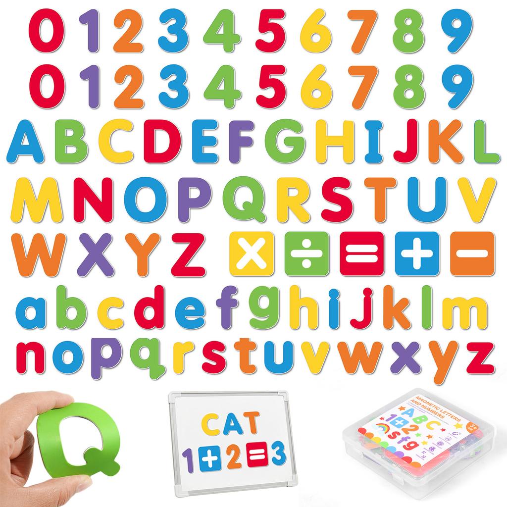 77 Pcs Fridge Magnet Reusable Magnetic Letter and Number Set Educational Toy with Case for Magnetic Whiteboard Fridge Magnet