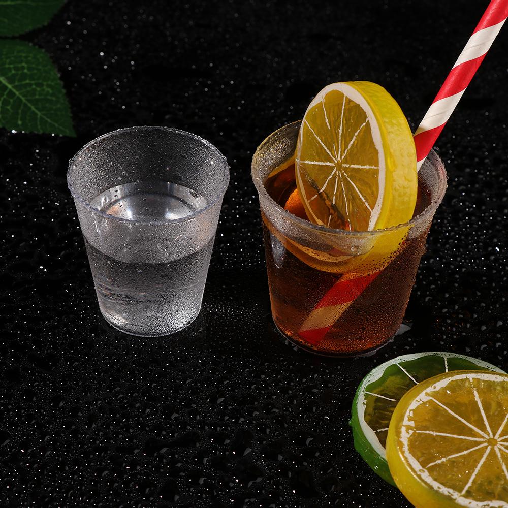 30/50 Pcs Round Reusable Plastic Shot Glasses Dessert Cups Disposable Glass Drinks Transparent Cupcake Pudding Boxes Cake DIY