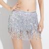 Sequins Belly Dance Waist Chain Dress Tassel Hip Scarf Shiny Latin Dance Hula Short Skirt  Practice