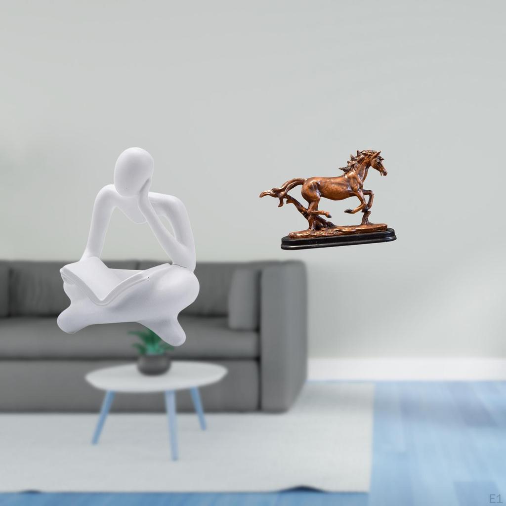 Abstract Horse Thinker Figurine Statue Decoration for Tabletop Living Room Shelf Office Bookshelf