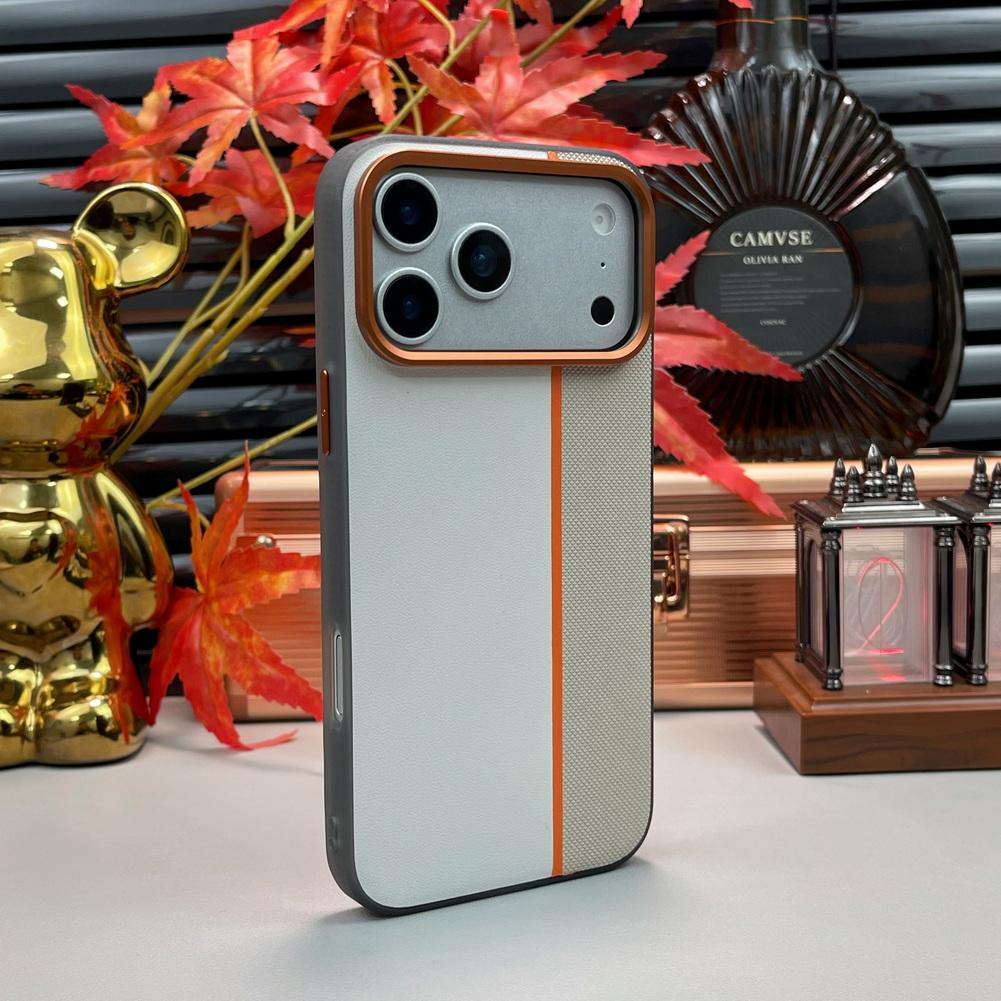 Three-color Leather Patchwork with Magsafe Magnetic Ring Case For iPhone 17 Pro Max 17 Pro Air 16 Pro 15 14 Lens Protect Cover
