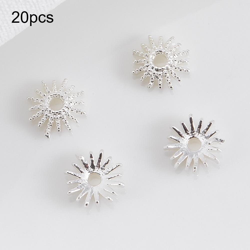 10/15/20/50/100pcs 18K Gold Plated Wave Flower Bead Caps Bracelet Necklace Crafts Round Bead Cap DIY Jewelry Making Accessories