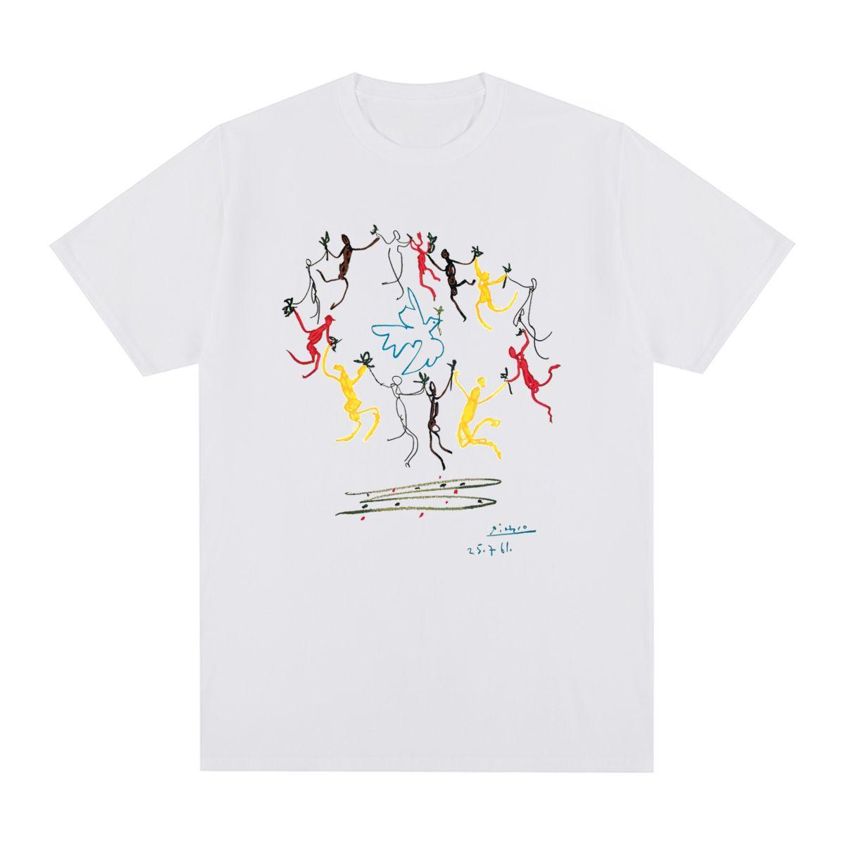 

Picasso Vintage Tshirt Graffiti Harajuku Street HipHop Cotton Men T shirt New Tee Tshirt Womens Tops S