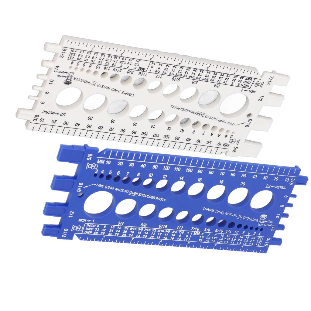 Nut Bolt Thread Gauge Checker M3 to M22 Metric and #4 to 3/4 Imperial Sizes Bolt and Nut Identifier