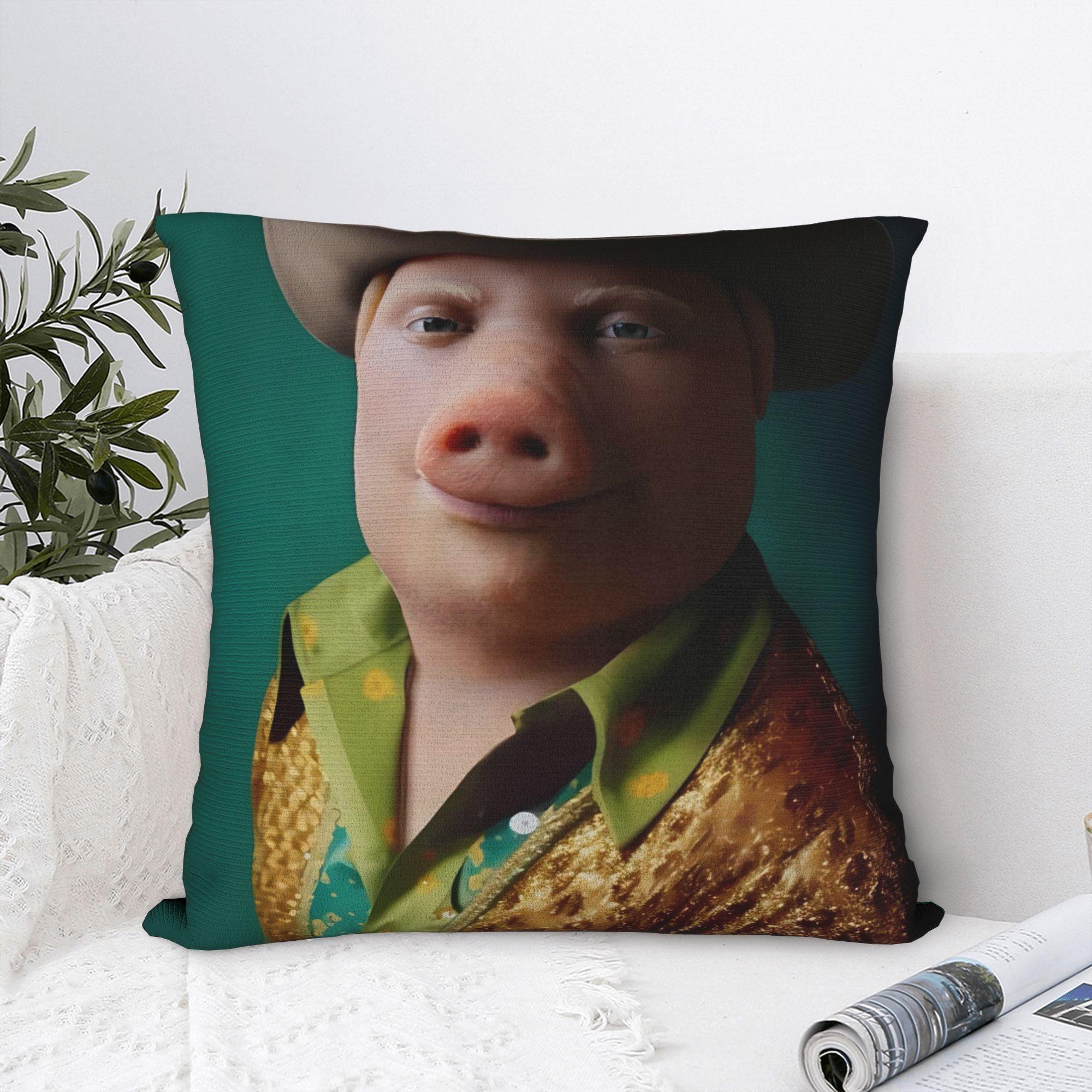 Fine Glasses Unisex John Pork Calling Art Pillow Case Vintage Pillow Cover Comfy Pillowcases For Sofa Couch Bed Living Room