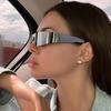 Steampunk randlose Sonnenbrille Damen Herren Einteilige Sportbrille Mode Y2k Spiegel Bunte Brillen