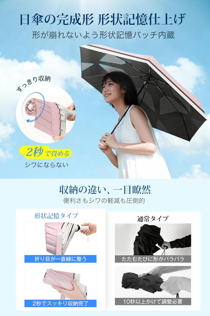 Certified UV Protection Complete Parasol with UV Heat Foldable Heatstroke Sunburn Automatic Opening and Windproof and Suitable for Sunny and Rainy