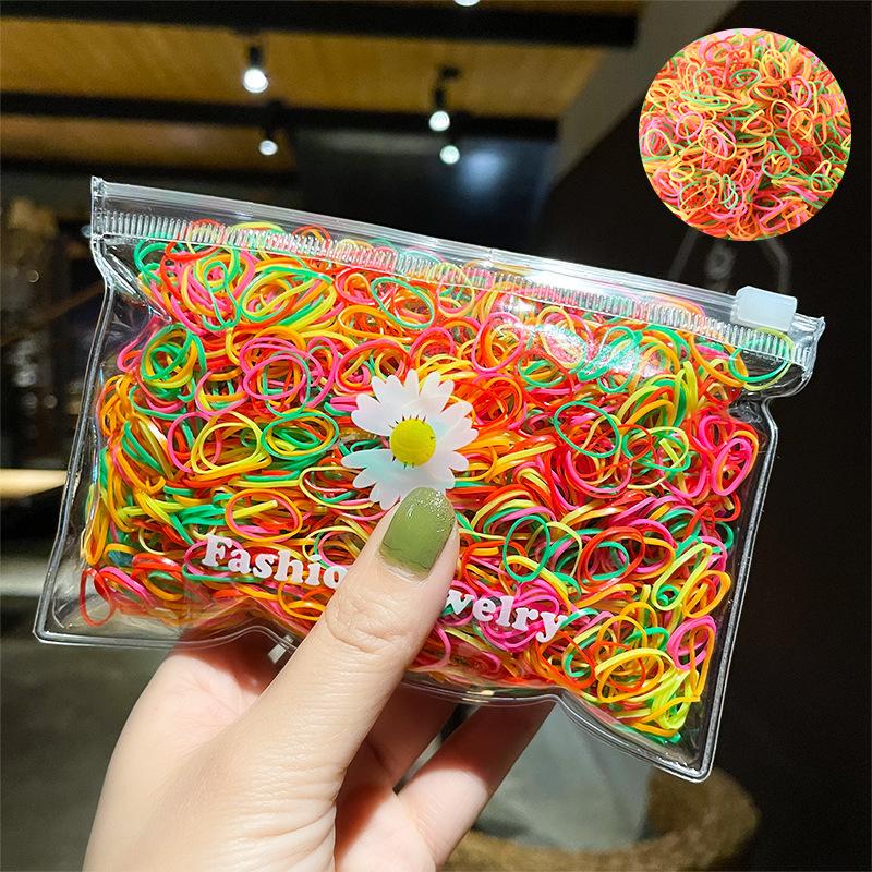 

1000Pcs/Pack Colorful Small Disposable Hair Bands Scrunchie Girls Elastic Rubber Band Ponytail Holder Hair Accessories Hair Ties