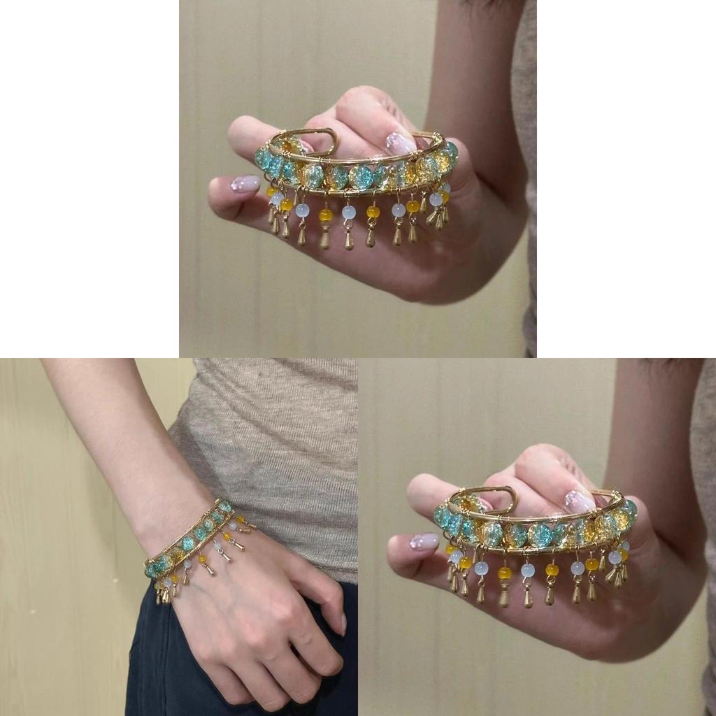 Armband i kinesisk stil med glaspärlor och tofs för mode och elegant användning