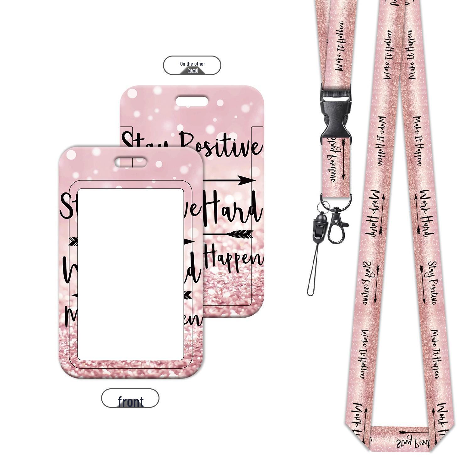 Metal Clip ID Card Holder with Retractable Lanyard for Employee or Student Badges
