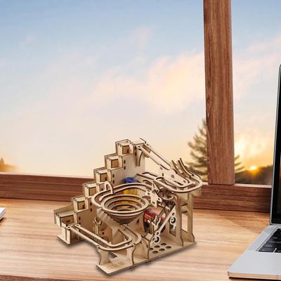 Elektrisches 3D Holzpuzzle DIY Kugelbahn Modell Spielzeug Handwerk Bauen für Enthusiasten