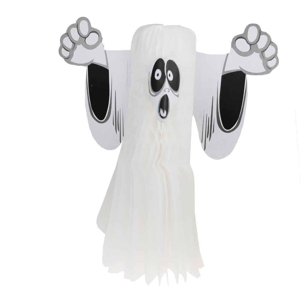 Halloween hanging decoration, paper, white, ghost, 3d, 38cm