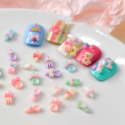 50 Pcs Cute Cartoon Tableware Nail Charms 3D Resin Shovel Fork Spoon Nail Art Accessories For Diy Crafts