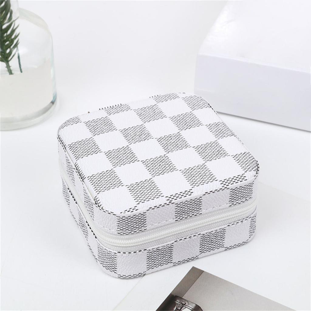 Elegant Small Jewelry Box Double Layer Portable Case PU Texture Jewelry Display Accessories Suitable for Daily Use