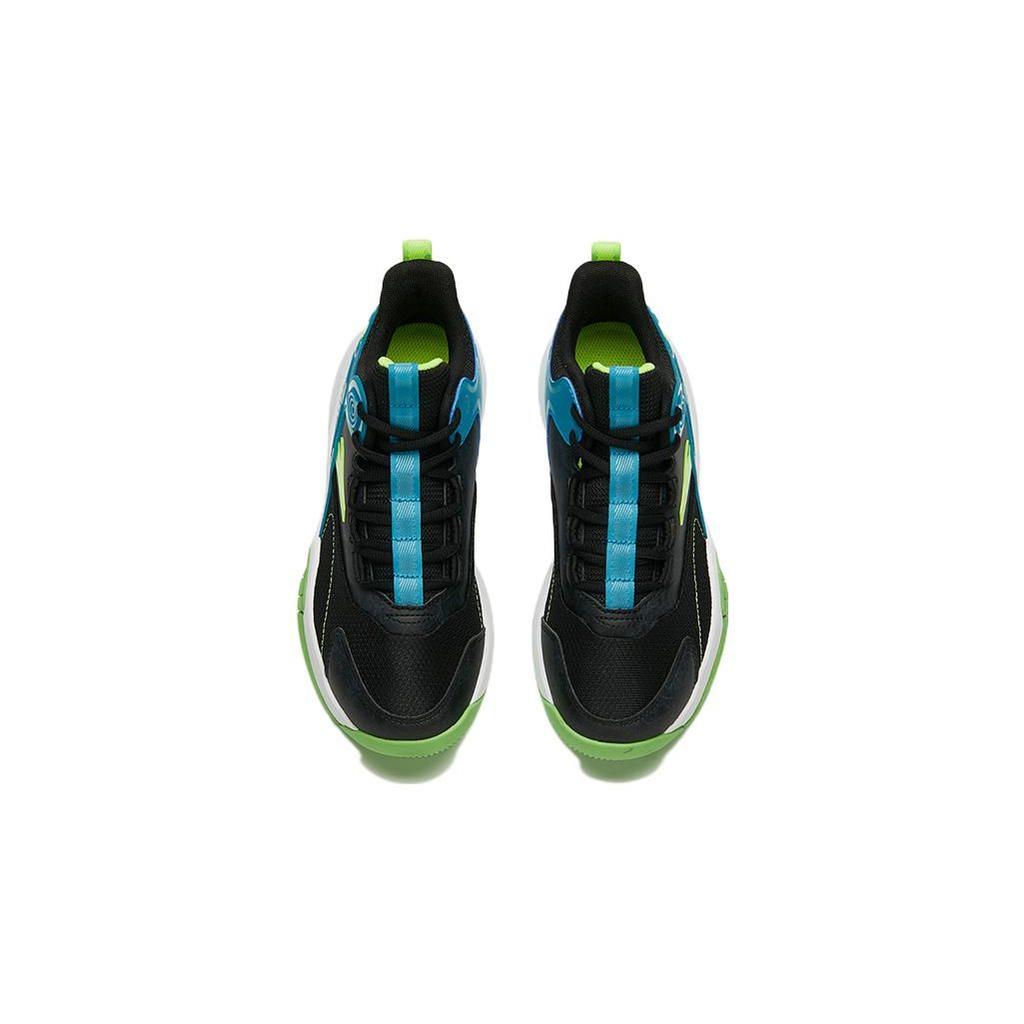 Anta Antiskid Wear-Resistant Low-Top Basketball Shoes Kids Sneakers Black Blue Green A312231112-2